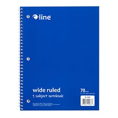 Spiral Bound Notebook – Blue Wide Ruled