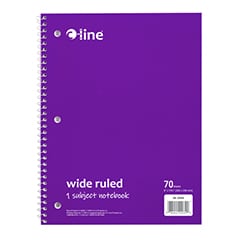 Spiral Bound Notebook – Purple Wide Ruled