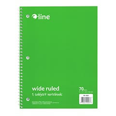 Spiral Bound Notebook – Green Wide Ruled