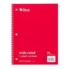 Spiral Bound Notebook – Red Wide Ruled