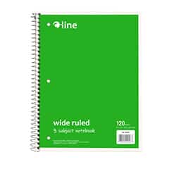 Spiral Bound Notebook – 3 Subject Wide Ruled