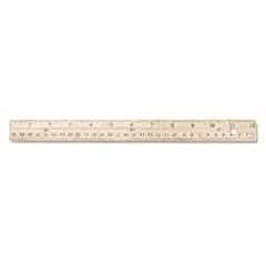 Wood Ruler - English and Metric with metal Edge 12
