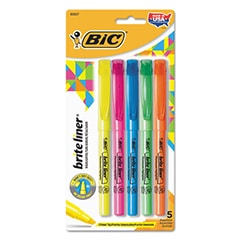 BIC Brite Liner Highlighter - 5ct Assorted Ink colors