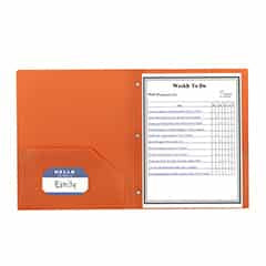 Poly Folder - Orange With Prongs