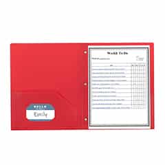 Poly Folder - Red With Prongs