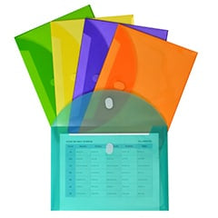 Reusable Poly Envelope - Assorted Colors Hook Closure