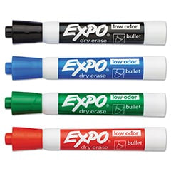 Expo Dry Erase Marker - 4ct Assorted Colors Bullet Tip