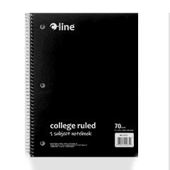 Spiral Bound Notebook - Black College Ruled