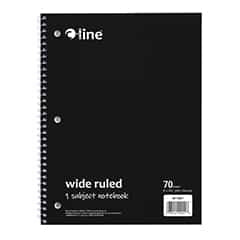 Spiral Bound Notebook - Black Wide Ruled