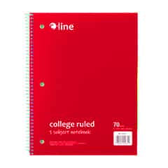 Spiral Bound Notebook - Red College Ruled