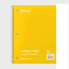 Spiral Bound Notebook - Yellow College Ruled