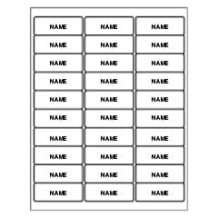 Sheet of Labels With Student's Name